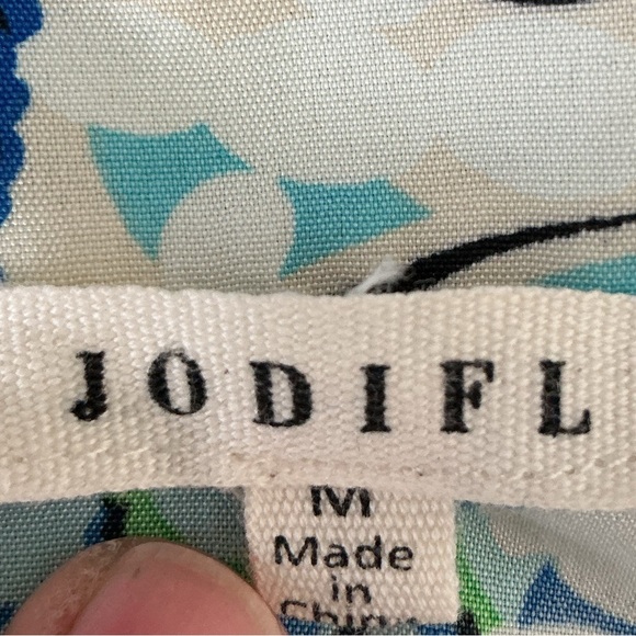 Jodifl Long Puffer Sleeve Belted Floral Dress Size Medium - Picture 10 of 10